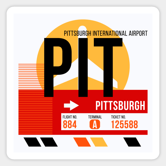 Pittsburgh (PIT) Airport // Sunset Baggage Tag Sticker by Now Boarding